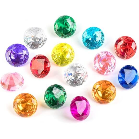 PUBGAMER Diving Gem Pool Toy 15 Big Colorful Diamond Set with Big Treasure Toy - Picture 3 of 8